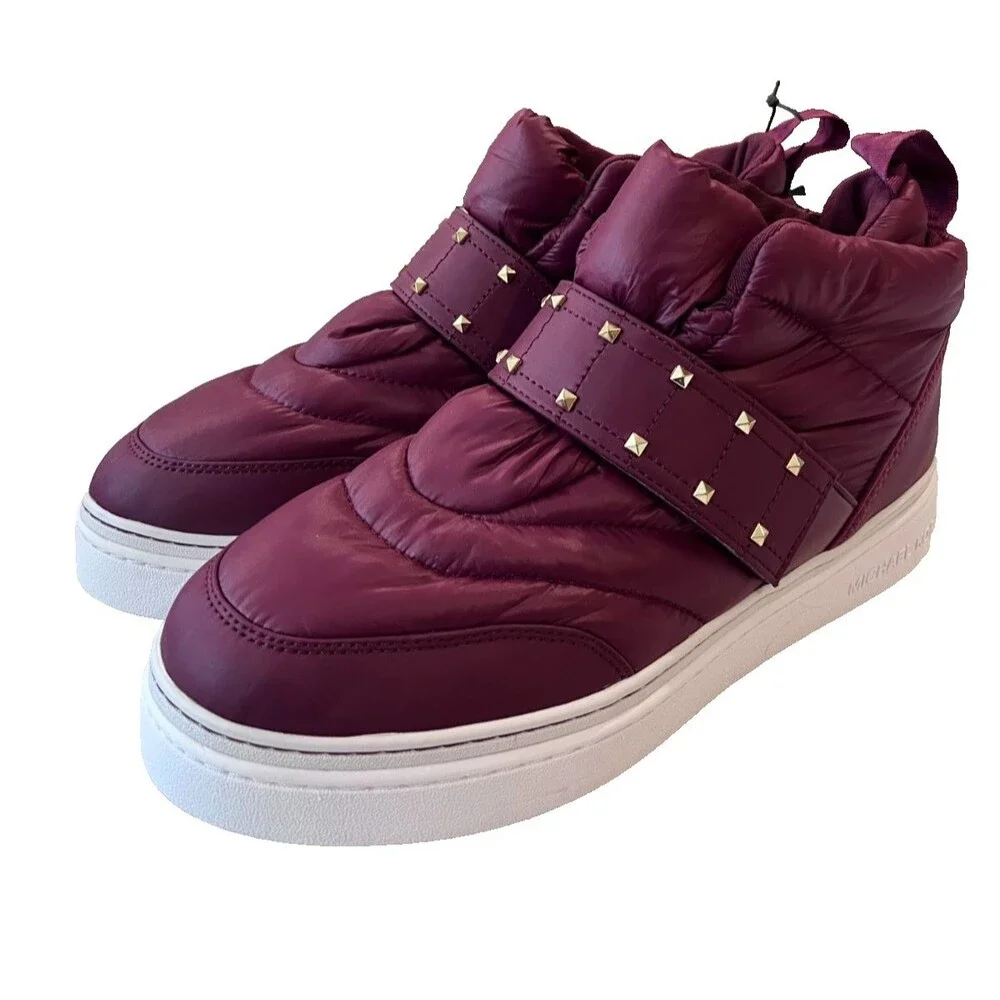 Michael Kors NEW Size 10 Puffer High‑Top Sneakers Bootie Women’s Dark Berry - Picture 13 of 15